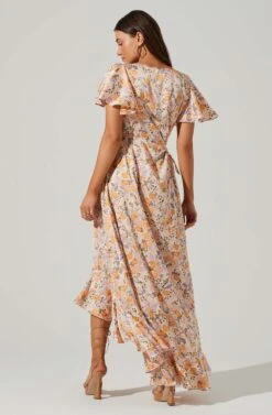 Veida Floral Cutout Midi Dress 10 Veida Floral Cutout Midi Dress -Astr The Label Shop ACDR101620 TANGERINEPURPLEFLR 5