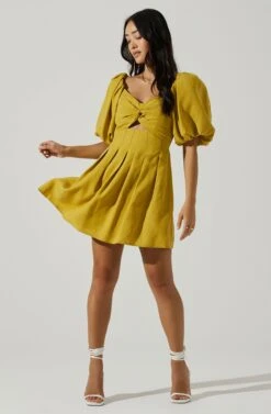 Serilda Cutout Puff Sleeve Mini Dress 21 Serilda Cutout Puff Sleeve Mini Dress -Astr The Label Shop ACDR101649S MUSTARD 2