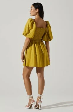 Serilda Cutout Puff Sleeve Mini Dress 23 Serilda Cutout Puff Sleeve Mini Dress -Astr The Label Shop ACDR101649S MUSTARD 5