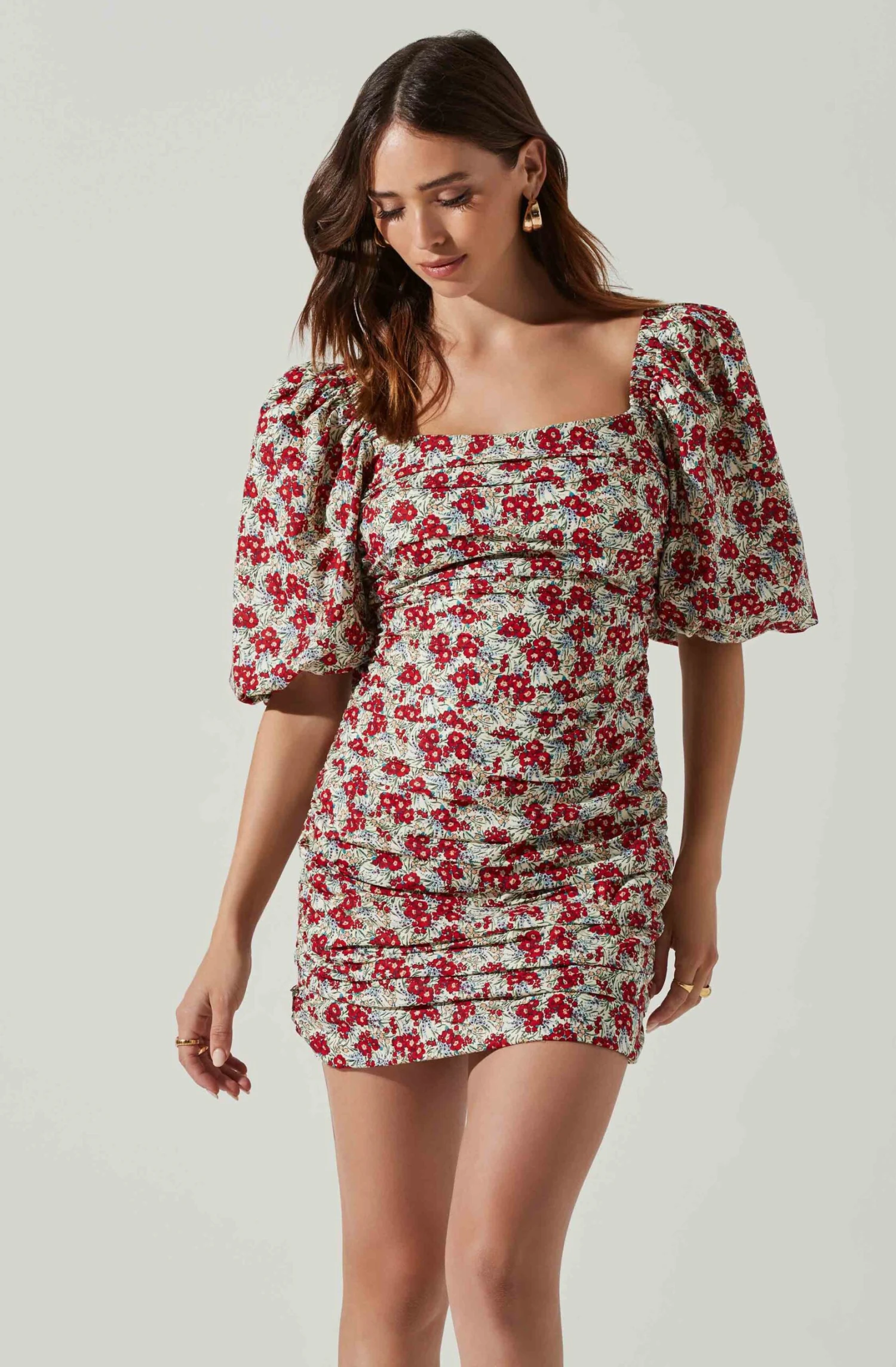 Verina Puff Sleeve Floral Mini Dress 3 Verina Puff Sleeve Floral Mini Dress - Image 2