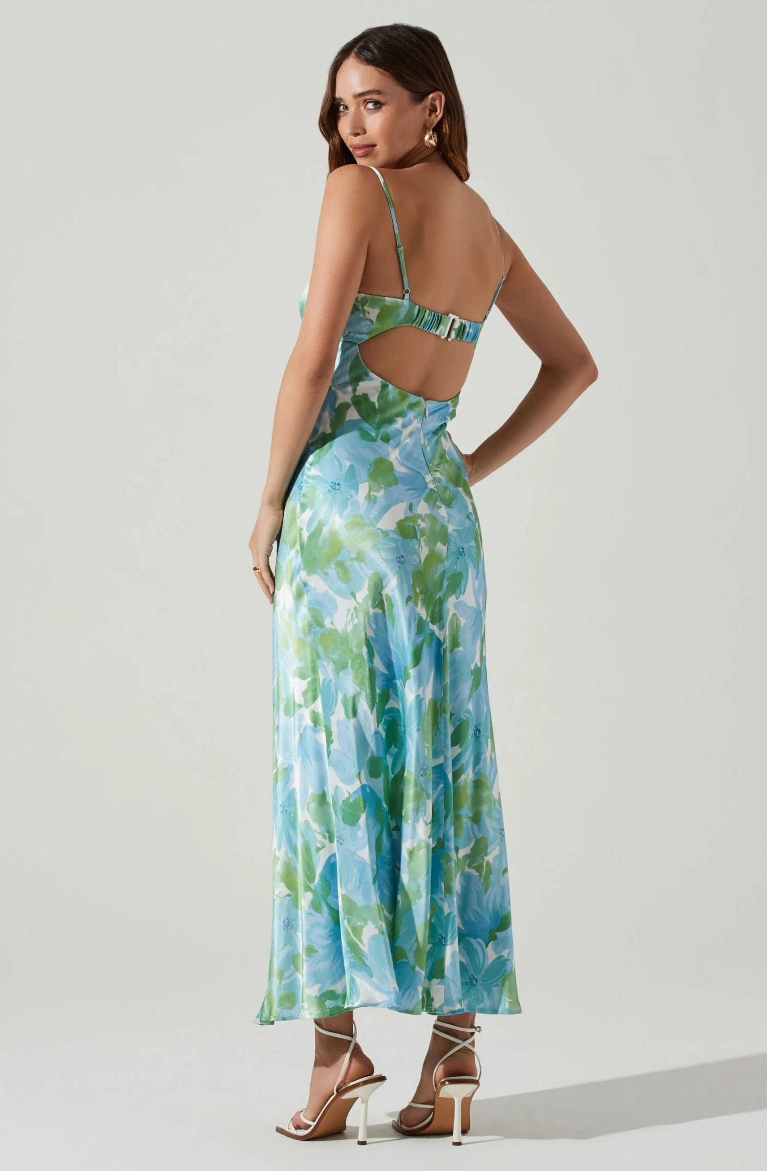 Bellerose Satin Floral Cutout Midi Dress 6 Bellerose Satin Floral Cutout Midi Dress - Image 4