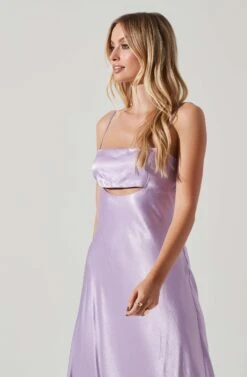 Bellerose Satin Cutout Midi Dress -Astr The Label Shop ACDR101684 LAVENDER 3