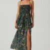 Stasia Floral Smocked Midi Dress 1 Stasia Floral Smocked Midi Dress -Astr The Label Shop ACDR101720P BLACKMULTI 1