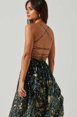 Stasia Floral Smocked Midi Dress 14 Stasia Floral Smocked Midi Dress -Astr The Label Shop ACDR101720P BLACKMULTI 3