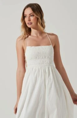 Stasia Smocked Midi Dress 19 Stasia Smocked Midi Dress -Astr The Label Shop ACDR101720 WHITE 3
