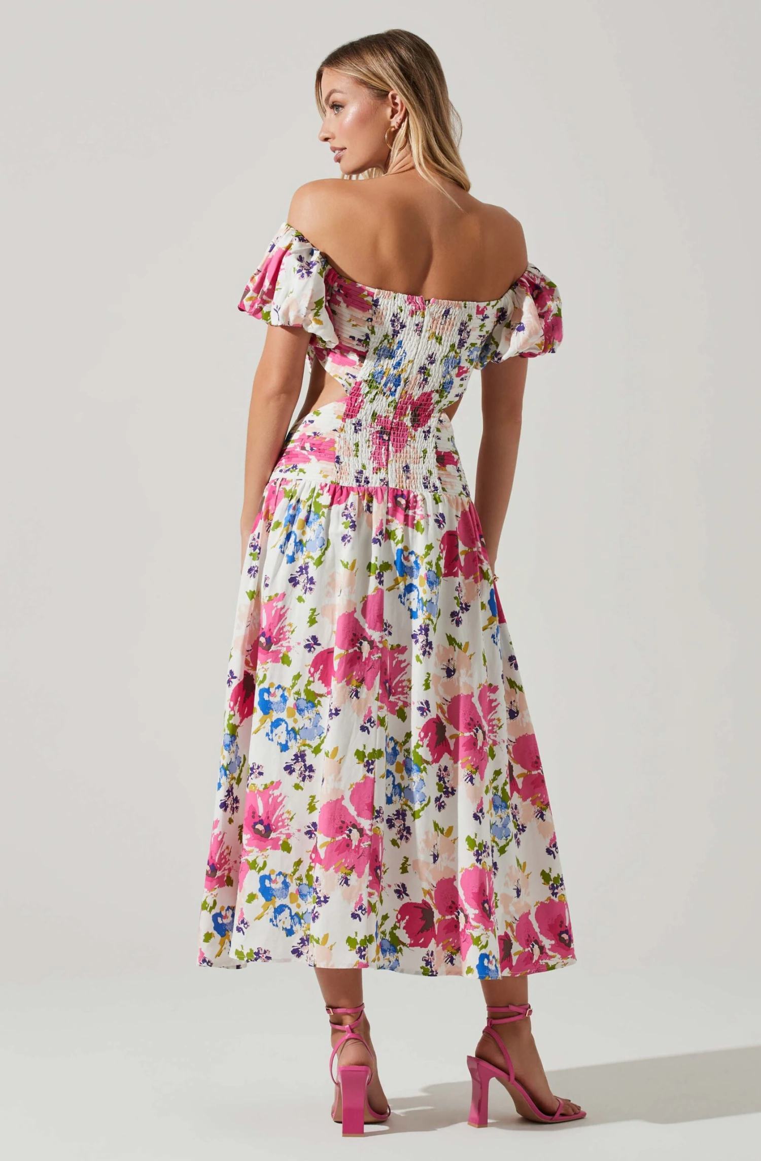 Liliosa Floral Off Shoulder Midi Dress 6 Liliosa Floral Off Shoulder Midi Dress - Image 4