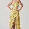 Kalina Floral Pleated Bust Midi Dress -Astr The Label Shop ACDR101728 YELLOWFLORAL 2