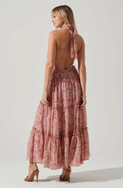 Jaidee Floral Tiered Maxi Dress 13 Jaidee Floral Tiered Maxi Dress -Astr The Label Shop ACDR101739 PINKFLORAL 6