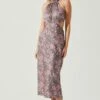 Ambretta Floral Halter Midi Dress 2 Ambretta Floral Halter Midi Dress -Astr The Label Shop ACDR101747 GREENPINKFLORAL 1
