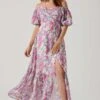 Valora Off Shoulder Floral Maxi Dress 2 Valora Off Shoulder Floral Maxi Dress -Astr The Label Shop ACDR101757 PINKFLORAL 1