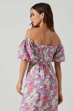 Valora Off Shoulder Floral Maxi Dress 8 Valora Off Shoulder Floral Maxi Dress -Astr The Label Shop ACDR101757 PINKFLORAL 3