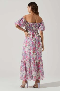 Valora Off Shoulder Floral Maxi Dress 9 Valora Off Shoulder Floral Maxi Dress -Astr The Label Shop ACDR101757 PINKFLORAL 4