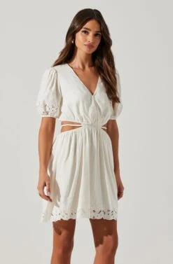 Haylen Cutout Mini Dress -Astr The Label Shop ACDR101761 WHITE 3