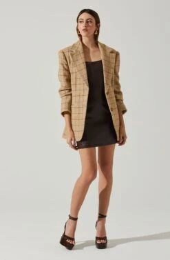 Carmen Strapless Faux Leather Mini Dress -Astr The Label Shop ACDR101787L DARKBROWN 2