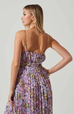 Loralee Pleated Floral Maxi Dress -Astr The Label Shop ACDR101790 PURPLEFLORAL 5
