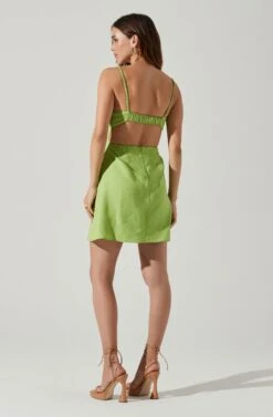 Claramae Ruched Mini Dress 15 Claramae Ruched Mini Dress -Astr The Label Shop ACDR101796S AVOCADO 5
