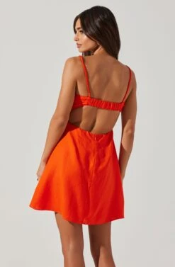 Claramae Ruched Mini Dress 18 Claramae Ruched Mini Dress -Astr The Label Shop ACDR101796S ORANGE 3