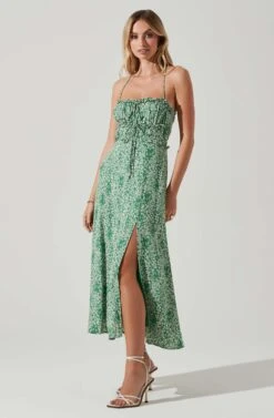 Amalea Floral Midi Dress -Astr The Label Shop ACDR101815 GREENFLORAL 3