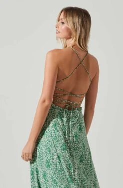 Amalea Floral Midi Dress -Astr The Label Shop ACDR101815 GREENFLORAL 5