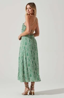 Amalea Floral Midi Dress -Astr The Label Shop ACDR101815 GREENFLORAL 6