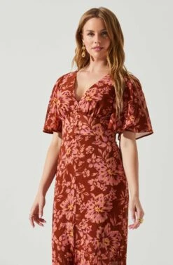 Kenzie Floral Maxi Dress 11 Kenzie Floral Maxi Dress -Astr The Label Shop ACDR101860DS RUSTFLORAL 4