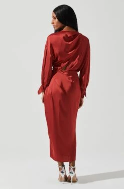 Sadyra Drop Shoulder Wrap Dress -Astr The Label Shop ACDR101865 RUST 5