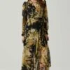 Kamila Long Sleeve Floral Wrap Maxi Dress 1 Kamila Long Sleeve Floral Wrap Maxi Dress -Astr The Label Shop ACDR101894 BLACKYELLOWMULTI 1