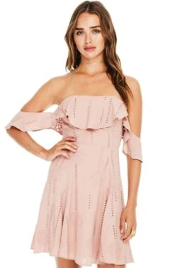 Sabina Off Shoulder Dress 19 Sabina Off Shoulder Dress -Astr The Label Shop ACDR94550 MAUVE 1AA