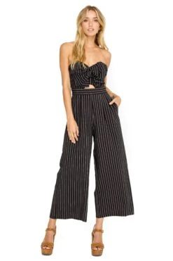 Mara Natural Linen Blend Jumpsuit -Astr The Label Shop ACP6366 BLACK WHITE STRIPE 01 b169d4f7 4b6b 48ac 9f29 3e39fc604419