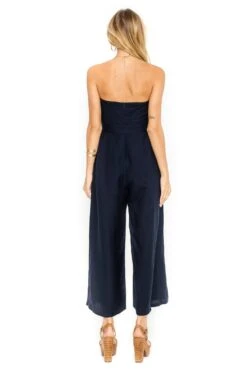 Mara Natural Linen Blend Jumpsuit -Astr The Label Shop ACP6366 NAVY 03 abf99265 7ad7 4985 9bdd 3dd2c86e9b99