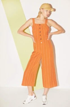 Baseline Jumpsuit 12 Baseline Jumpsuit -Astr The Label Shop ACP7023 PAPAYA STRIPE 4