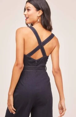 Warwick Jumpsuit -Astr The Label Shop ACP7062 NAVY 8A