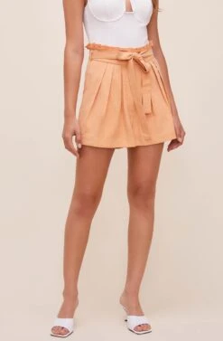 Pacific Pleated Tie Waist Shorts -Astr The Label Shop ACP7113L PEACHPAPAYA 3