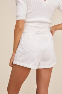 Catch 22 High Waist Shorts -Astr The Label Shop ACP7150 WHITE 4