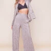 Aileen Wide Leg Plisse Pant 2 Aileen Wide Leg Plisse Pant -Astr The Label Shop ACP7192 PEWTER 2