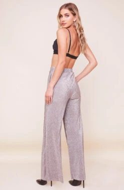Aileen Wide Leg Plisse Pant -Astr The Label Shop ACP7192 PEWTER 5