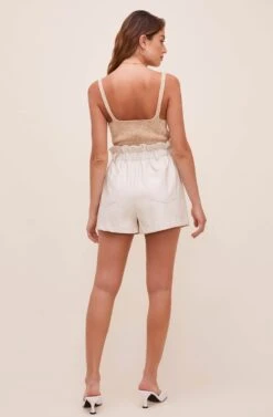 Petunia Faux Leather Shorts -Astr The Label Shop ACP7207 SAND 8