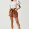 Kenia Tie Waist Shorts -Astr The Label Shop ACP7220 CARAMEL 1