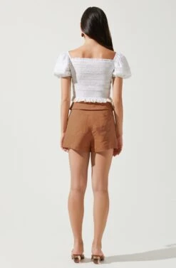 Kenia Tie Waist Shorts -Astr The Label Shop ACP7220 CARAMEL 3