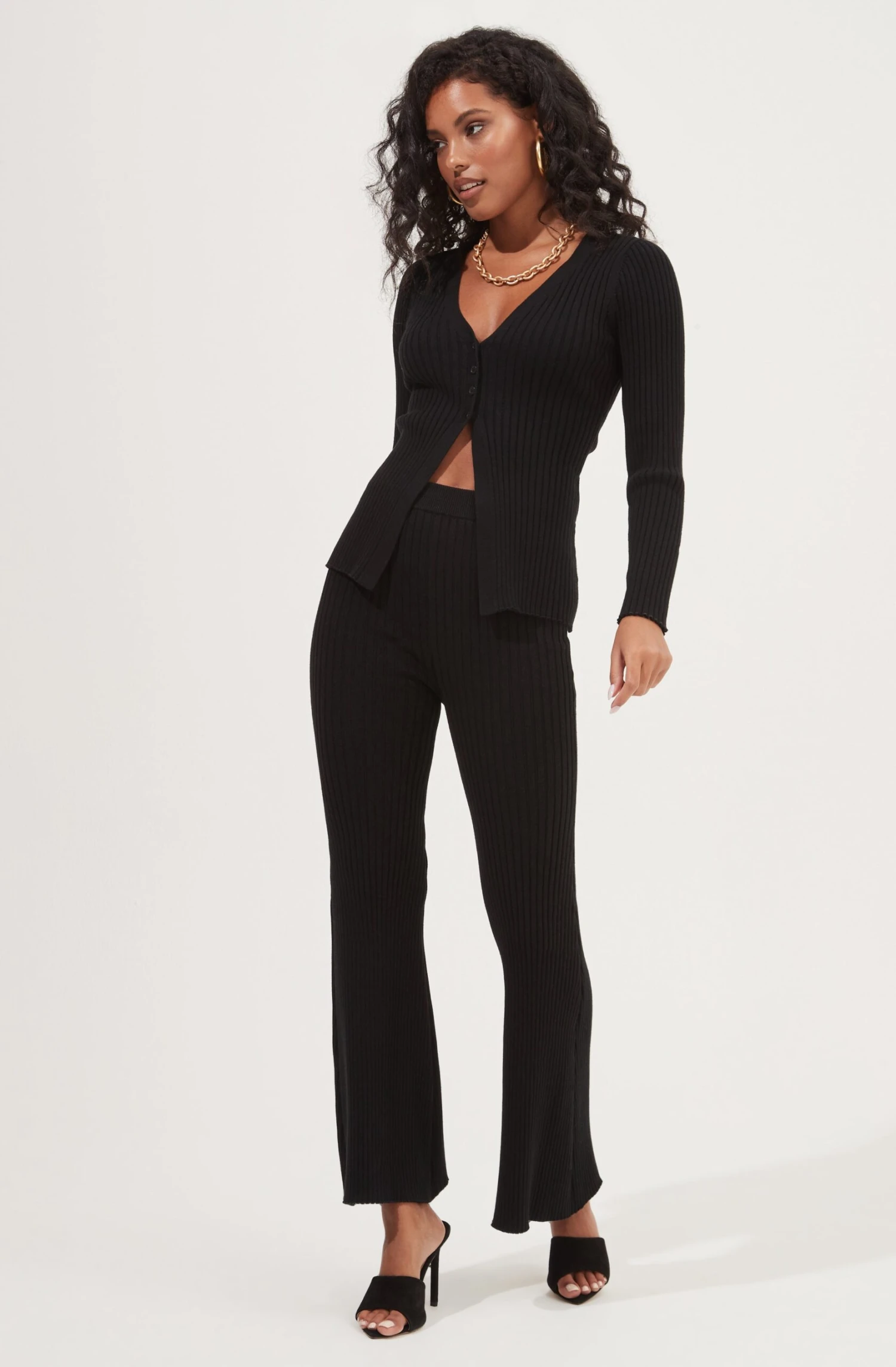 Maida Ribbed Knit Flare Pants 3 Maida Ribbed Knit Flare Pants