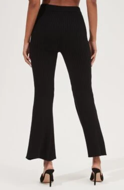 Maida Ribbed Knit Flare Pants 15 Maida Ribbed Knit Flare Pants -Astr The Label Shop ACP7223 BLACK 5