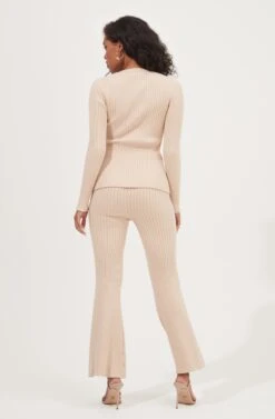 Maida Ribbed Knit Flare Pants 21 Maida Ribbed Knit Flare Pants -Astr The Label Shop ACP7223 LATTE 2