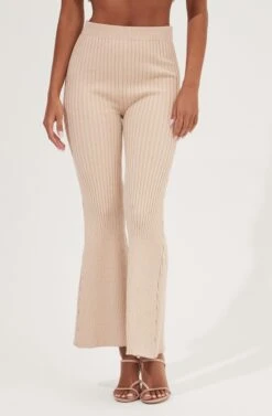 Maida Ribbed Knit Flare Pants 19 Maida Ribbed Knit Flare Pants -Astr The Label Shop ACP7223 LATTE 4