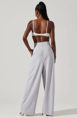 Boyfriend Criss Cross Pleated Wide Leg Pants 30 Boyfriend Criss Cross Pleated Wide Leg Pants -Astr The Label Shop ACP7225 HAZEBLUE 4