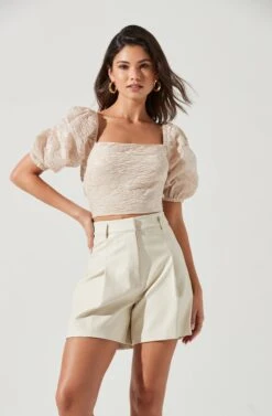 Wilma Faux Leather Shorts -Astr The Label Shop ACP7242 IVORY 1477