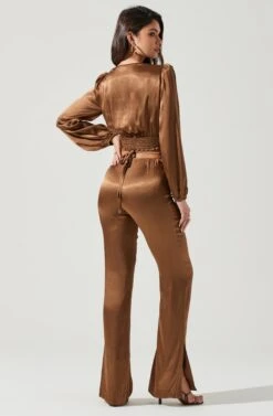 Veira Satin Tie Waist Pants -Astr The Label Shop ACP7244 MOSS 1862