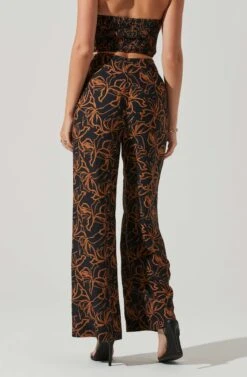 Sayla Wide Leg Abstract Print Pants 10 Sayla Wide Leg Abstract Print Pants -Astr The Label Shop ACP7246 BLACKRUSTPRINT 4