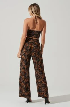 Sayla Wide Leg Abstract Print Pants 11 Sayla Wide Leg Abstract Print Pants -Astr The Label Shop ACP7246 BLACKRUSTPRINT 5