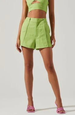 Amiah Seamed High Waist Shorts -Astr The Label Shop ACP7247 KIWI 3