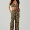 Femi Abstract Print Wide Leg Pants 1 Femi Abstract Print Wide Leg Pants -Astr The Label Shop ACP7252 BLACKGREENMULTI 1